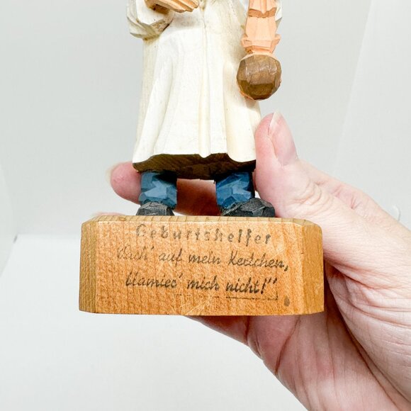 SOLD Vtg German Carved Wood Doctor Obstetrician Creepy Baby Halloween Oddities - Picture 8 of 11
